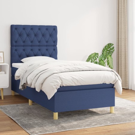 Boxspringbett mit blauer Stoffmatratze 80x200 cm von vidaXL, Betten und Lattenroste - Ref: Foro24-3142535, Preis: 339,74 €, R...