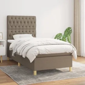 Box spring bed with taupe gray fabric mattress 90x200 cm by vidaXL, Beds and slatted bases - Ref: Foro24-3142549, Price: 387,...