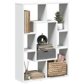 Librería de madera de ingeniería blanca 63x20x90 cm