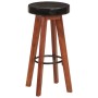 Taburetes de cocina 2 uds cuero auténtico madera maciza acacia
