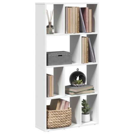 Librería de madera de ingeniería blanca 60x20x120 cm