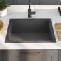 Fregadero de cocina hecho a mano acero inoxidable negro
