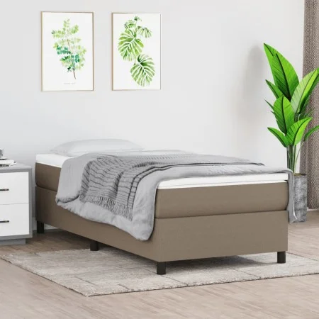 Box spring bed with taupe gray fabric mattress 90x200 cm by vidaXL, Beds and slatted bases - Ref: Foro24-3144395, Price: 310,...