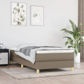 Box spring bed with taupe gray fabric mattress 90x200 cm by vidaXL, Beds and slatted bases - Ref: Foro24-3144147, Price: 273,...