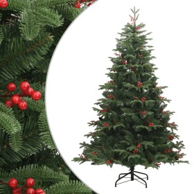 Árbol de Navidad artificial con piñas y bayas 210 cm
