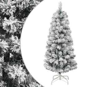 Árbol de Navidad artificial con bisagras y nieve flocada 150 cm