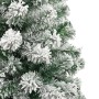 Árbol de Navidad artificial con bisagras y nieve flocada 210 cm