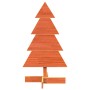 Árbol de Navidad de adorno madera maciza pino marrón cera 80 cm
