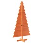 Árbol Navidad de adorno madera maciza pino marrón cera 180 cm