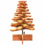 Árbol de Navidad de adorno madera maciza pino marrón cera 60 cm