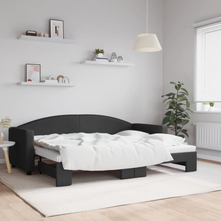Sofá cama nido tela negro 80x200 cm de vidaXL, Camas y somieres - Ref: Foro24-3197185, Precio: 251,29 €