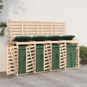Quadruple trash can shed solid pine wood by vidaXL, Waste container supports - Ref: Foro24-3157697, Price: 461,16 €, Discount: %