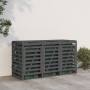 Cobertizo triple para cubos de basura madera maciza pino gris