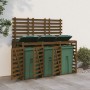 Triple shed for garbage cans honey brown pine wood by vidaXL, Waste container supports - Ref: Foro24-3157694, Price: 431,12 €...