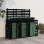 Cobertizo triple para cubos de basura madera maciza pino negro by vidaXL, Waste container supports - Ref: Foro24-3157695, Pri...