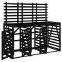Cobertizo triple para cubos de basura madera maciza pino negro by vidaXL, Waste container supports - Ref: Foro24-3157695, Pri...