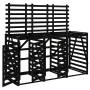 Cobertizo triple para cubos de basura madera maciza pino negro by vidaXL, Waste container supports - Ref: Foro24-3157695, Pri...