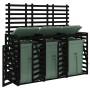 Cobertizo triple para cubos de basura madera maciza pino negro by vidaXL, Waste container supports - Ref: Foro24-3157695, Pri...