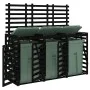 Cobertizo triple para cubos de basura madera maciza pino negro by vidaXL, Waste container supports - Ref: Foro24-3157695, Pri...