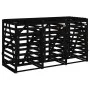 Cobertizo triple para cubos de basura madera maciza pino negro by vidaXL, Waste container supports - Ref: Foro24-3157695, Pri...