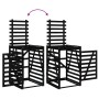 Cobertizo triple para cubos de basura madera maciza pino negro by vidaXL, Waste container supports - Ref: Foro24-3157695, Pri...