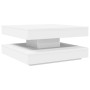 Mesa de centro giratoria 360 grados blanco 70x70x34,5 cm