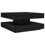 Mesa de centro giratoria 360 grados negro 70x70x34,5 cm