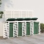 Quadruple shed for white pine wood trash bins by vidaXL, Waste container supports - Ref: Foro24-3157698, Price: 558,17 €, Dis...