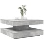 Mesa de centro giratoria 360 grados gris hormigón 70x70x34,5 cm