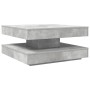 Mesa de centro giratoria 360 grados gris hormigón 70x70x34,5 cm