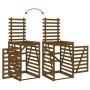 Cobertizo cuádruple para cubo de basura madera pino marrón miel de vidaXL, Soportes para contenedores de residuos - Ref: Foro...