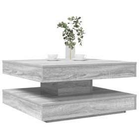 Mesa de centro giratoria 360 grados gris Sonoma 70x70x34,5 cm