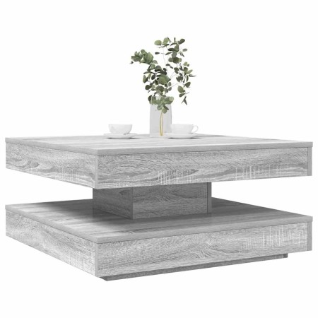 Mesa de centro giratoria 360 grados gris Sonoma 70x70x34,5 cm en Mesas de centro | Comprar online en Foro24