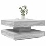 Mesa de centro giratoria 360 grados gris Sonoma 70x70x34,5 cm