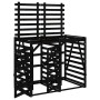 Double shed for garbage cans solid black pine wood by vidaXL, Waste container supports - Ref: Foro24-3157689, Price: 305,61 €...