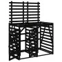 Double shed for garbage cans solid black pine wood by vidaXL, Waste container supports - Ref: Foro24-3157689, Price: 302,10 €...