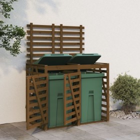 Double Garbage Bin Shed Honey Brown Pine Wood by vidaXL, Waste container supports - Ref: Foro24-3157688, Price: 305,85 €, Dis...