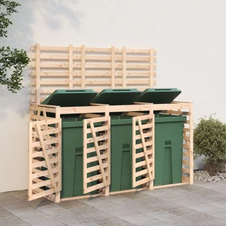 Triple shed for solid pine wood garbage bins by vidaXL, Waste container supports - Ref: Foro24-3157691, Price: 357,56 €, Disc...