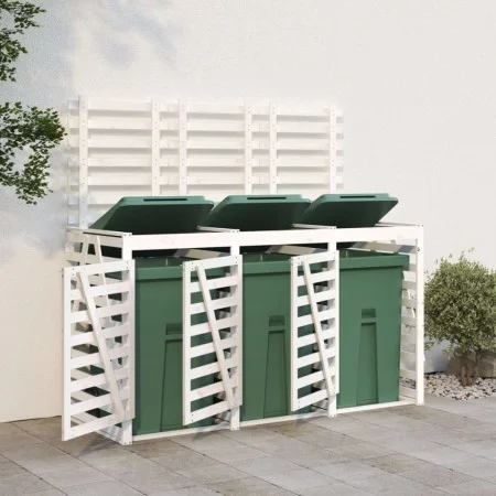 Triple shed for garbage cans solid white pine wood by vidaXL, Waste container supports - Ref: Foro24-3157692, Price: 427,48 €...