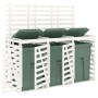 Triple shed for garbage cans solid white pine wood by vidaXL, Waste container supports - Ref: Foro24-3157692, Price: 432,25 €...