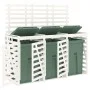 Triple shed for garbage cans solid white pine wood by vidaXL, Waste container supports - Ref: Foro24-3157692, Price: 427,48 €...