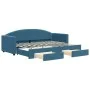 Sofá cama nido con cajones terciopelo azul 80x200 cm de vidaXL, Camas y somieres - Ref: Foro24-3197341, Precio: 279,16 €, Des...