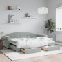 Trundle sofa bed with drawers light gray velvet 80x200 cm by vidaXL, Beds and slatted bases - Ref: Foro24-3197342, Price: 288...