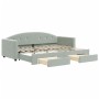 Trundle sofa bed with drawers light gray velvet 80x200 cm by vidaXL, Beds and slatted bases - Ref: Foro24-3197342, Price: 288...