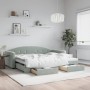 Sofá cama nido con cajones terciopelo gris claro 90x200 cm de vidaXL, Camas y somieres - Ref: Foro24-3197349, Precio: 279,22 ...