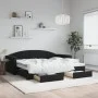 Sofá cama nido con cajones terciopelo negro 90x200 cm de vidaXL, Camas y somieres - Ref: Foro24-3197353, Precio: 293,43 €, De...