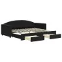 Sofá cama nido con cajones terciopelo negro 90x200 cm de vidaXL, Camas y somieres - Ref: Foro24-3197353, Precio: 293,43 €, De...