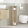Mueble de baño con portarrollos roble Sonoma 20,5x20x90 cm