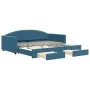 Trundle sofa bed with drawers blue velvet 100x200 cm by vidaXL, Beds and slatted bases - Ref: Foro24-3197355, Price: 295,93 €...