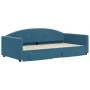 Trundle sofa bed with drawers blue velvet 100x200 cm by vidaXL, Beds and slatted bases - Ref: Foro24-3197355, Price: 295,93 €...